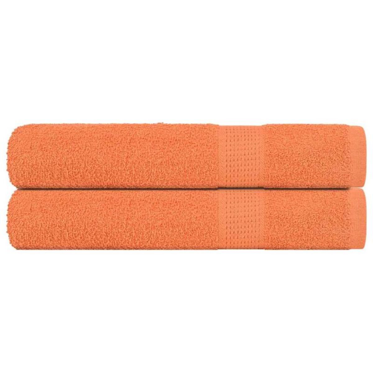 VIDAXL Serviettes 2 pcs orange 100x200 cm 360 g m² 100% coton