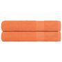 Voir la diapositive 1 : VIDAXL Serviettes 2 pcs orange 100x200 cm 360 g m² 100% coton