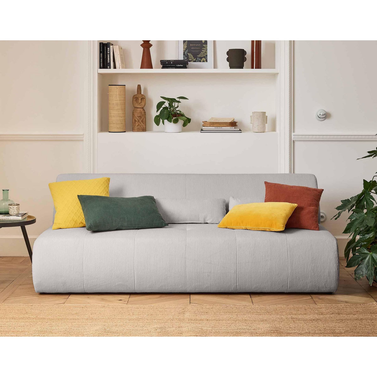 LISA DESIGN Onyx - canapé droit 3 places - en velours côtelé