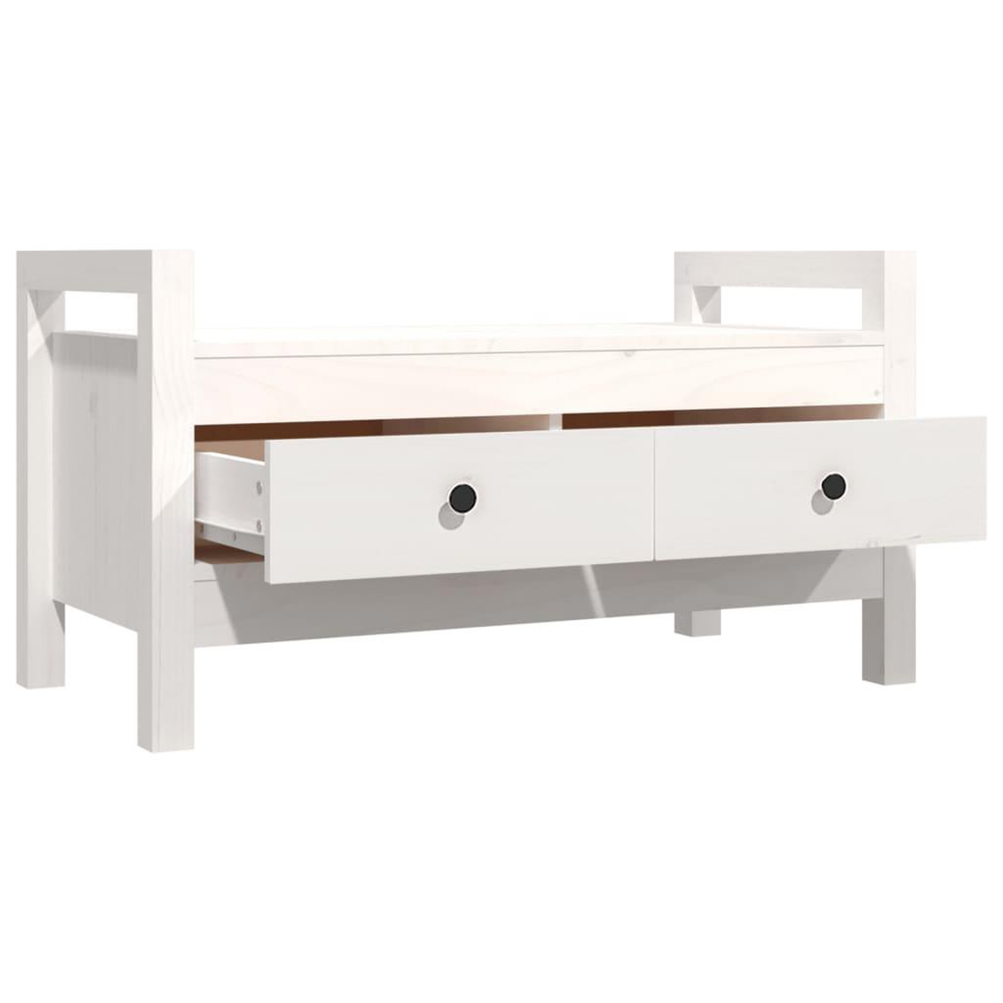 Voir la diapositive 3 : VIDAXL Banc d'entree Blanc 80x40x43 cm Bois de pin massif
