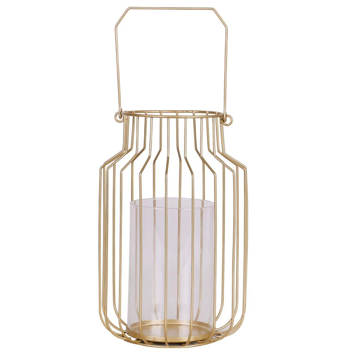 DIVERS Lanterne ronde design métal Gold Home - Doré