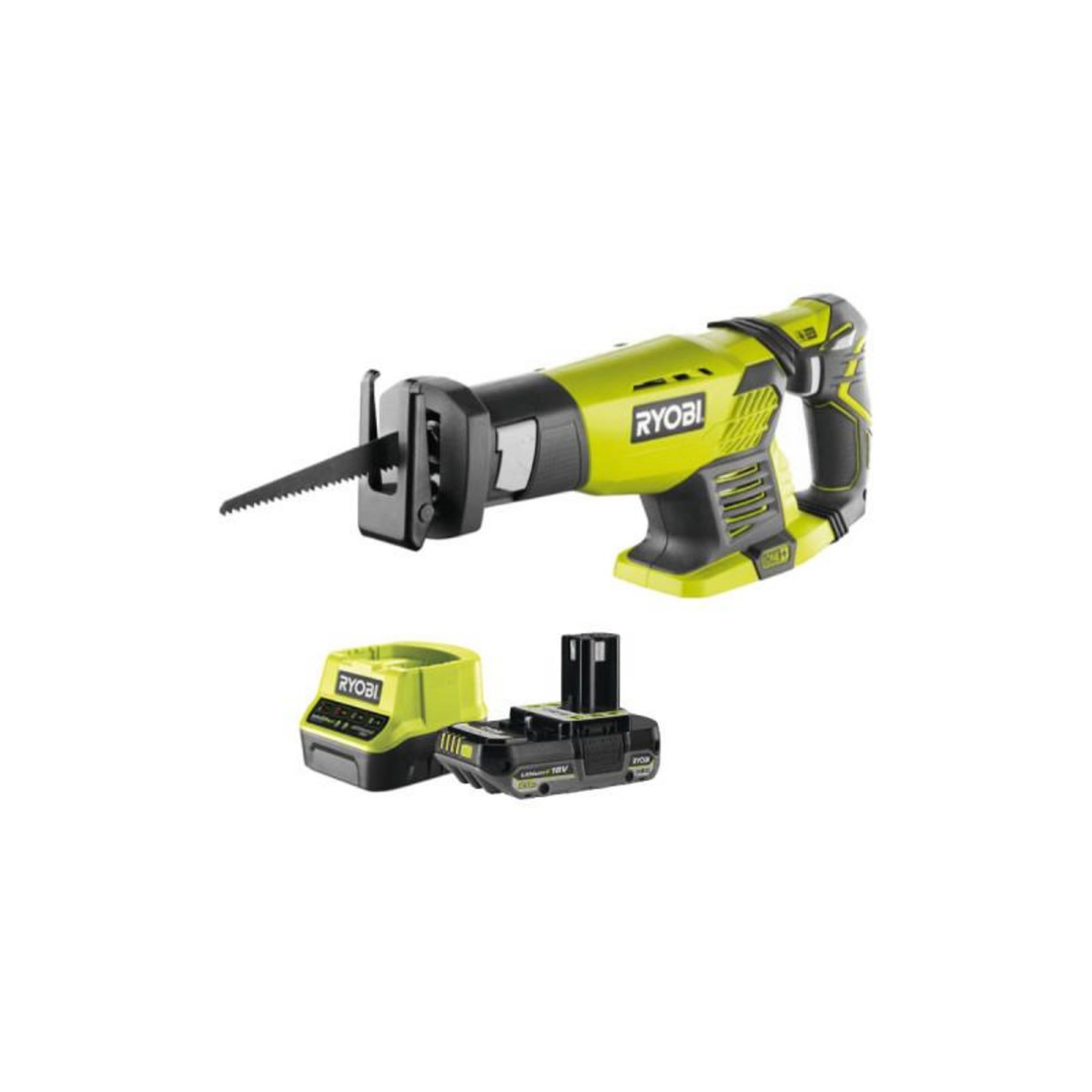 Ryobi Pack RYOBI Scie sabre RRS1801M - 18V One+ - 1 Batterie 2.0Ah - 1 Chargeur rapide