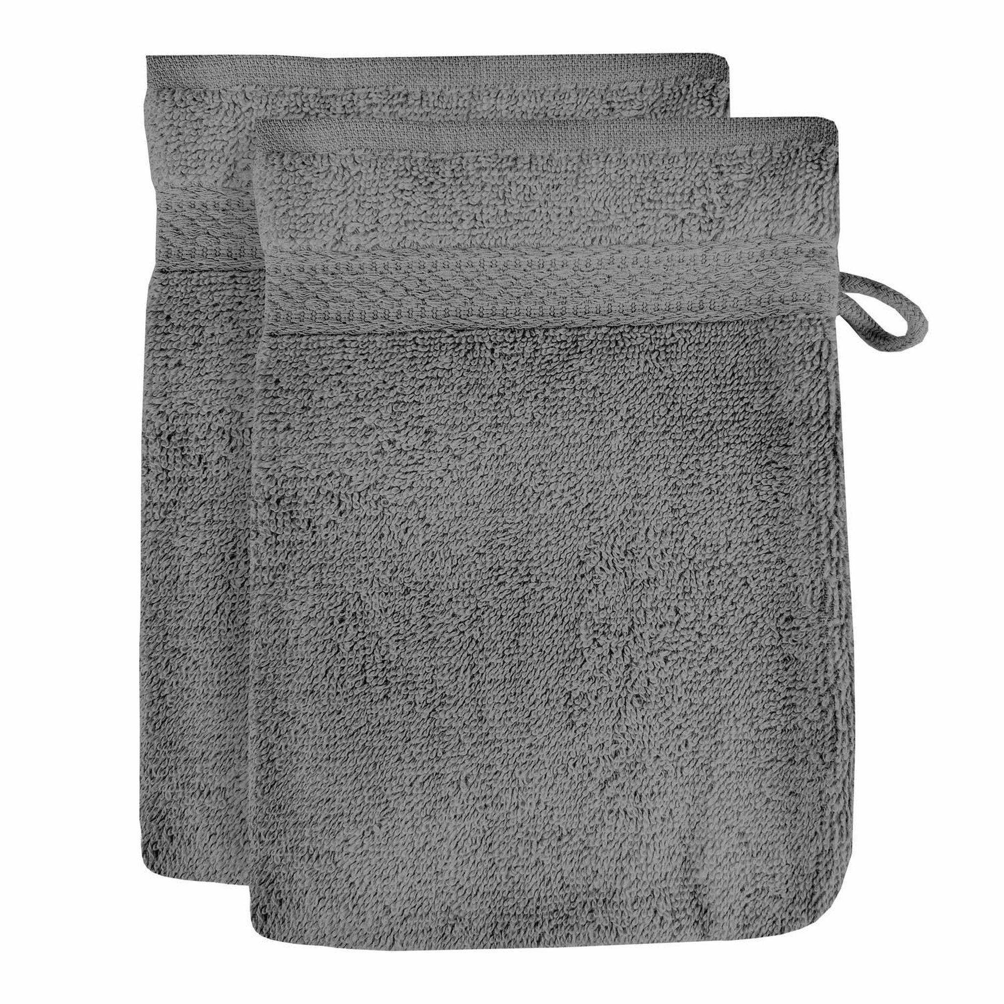 SOLEIL D'OCRE Lot de 2 gants de toilette en coton 500 gr/m2 16x21 cm LAGUNE, par Soleil d'ocre