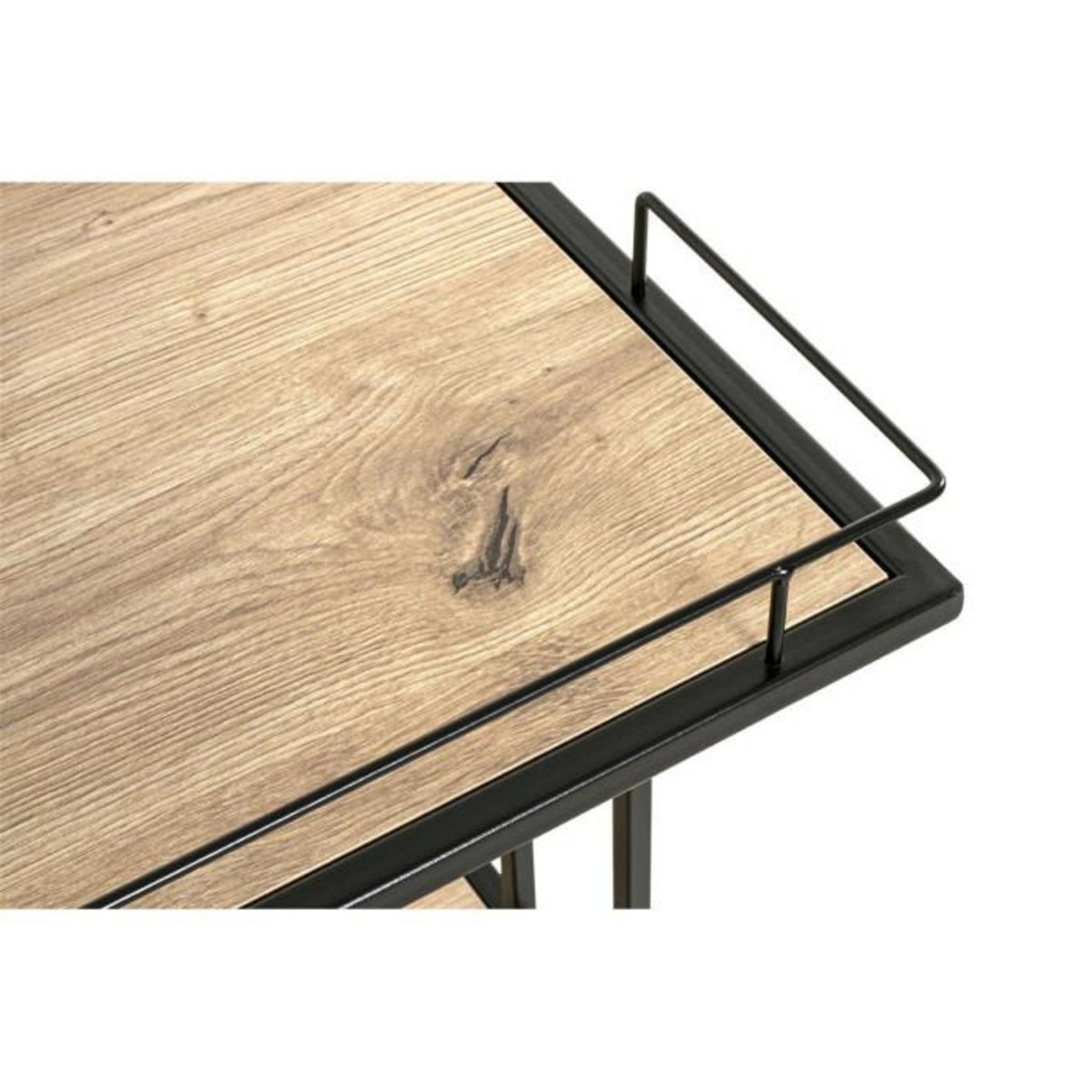 Paris Prix Desserte de Cuisine  Ascola  60cm Noir & Chêne