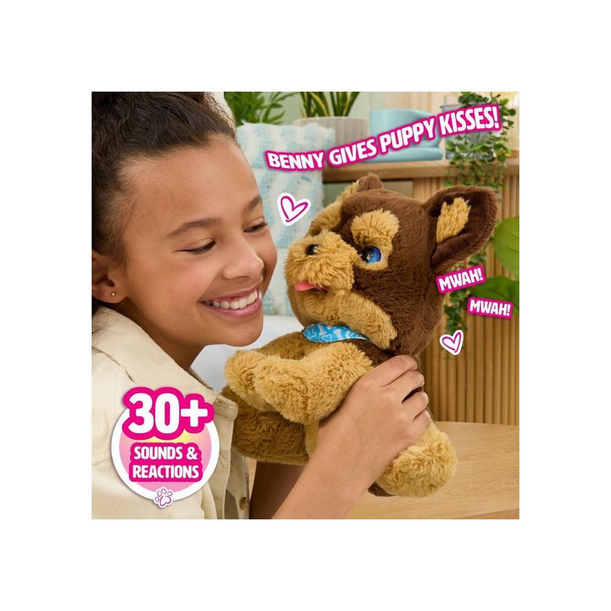 Voir la diapositive 3 : FURREAL FRIENDS Chien en peluche interactif à sons benny marron avec bandana bleu et accessoire friandises