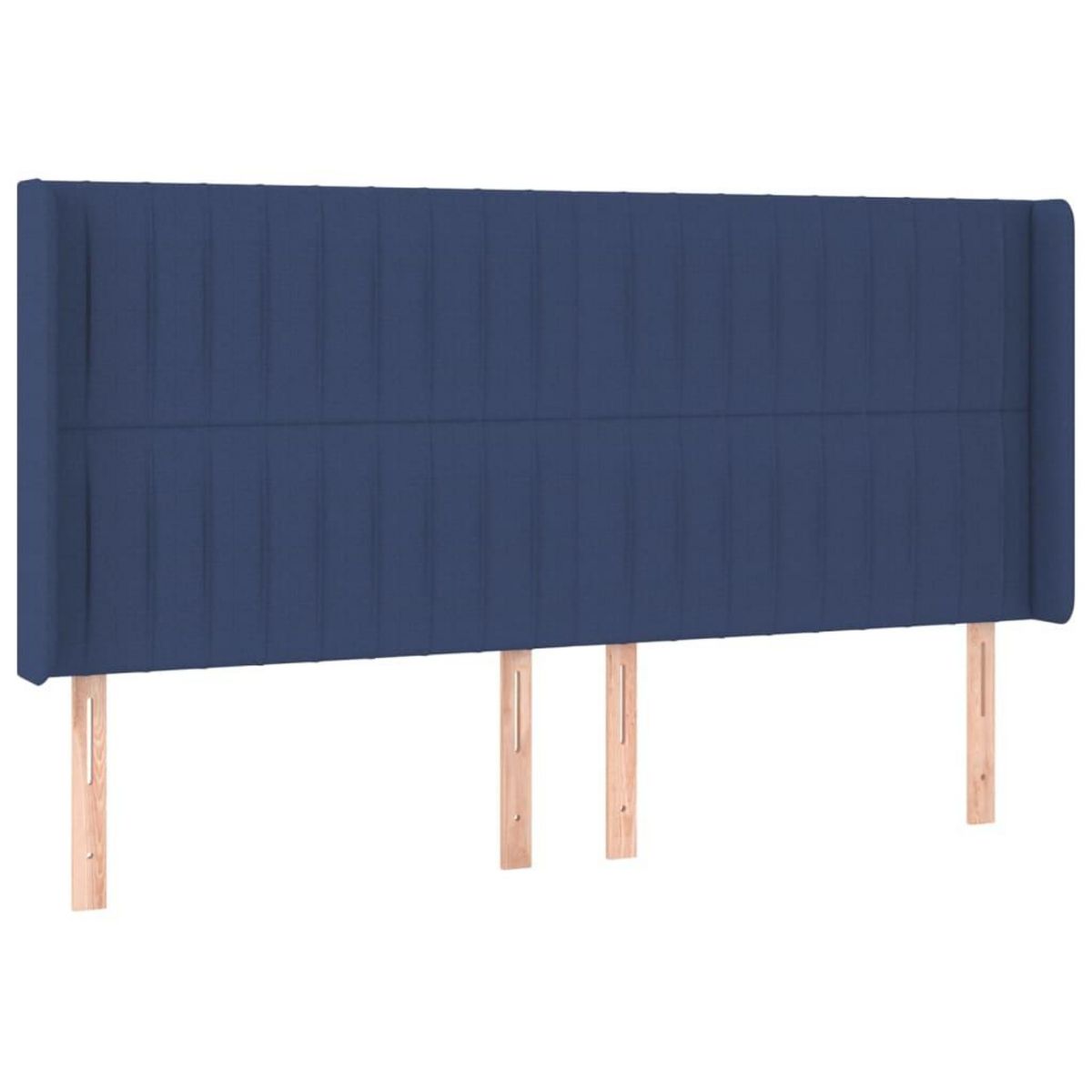VIDAXL Tete de lit avec oreilles Bleu 203x16x118/128 cm Tissu