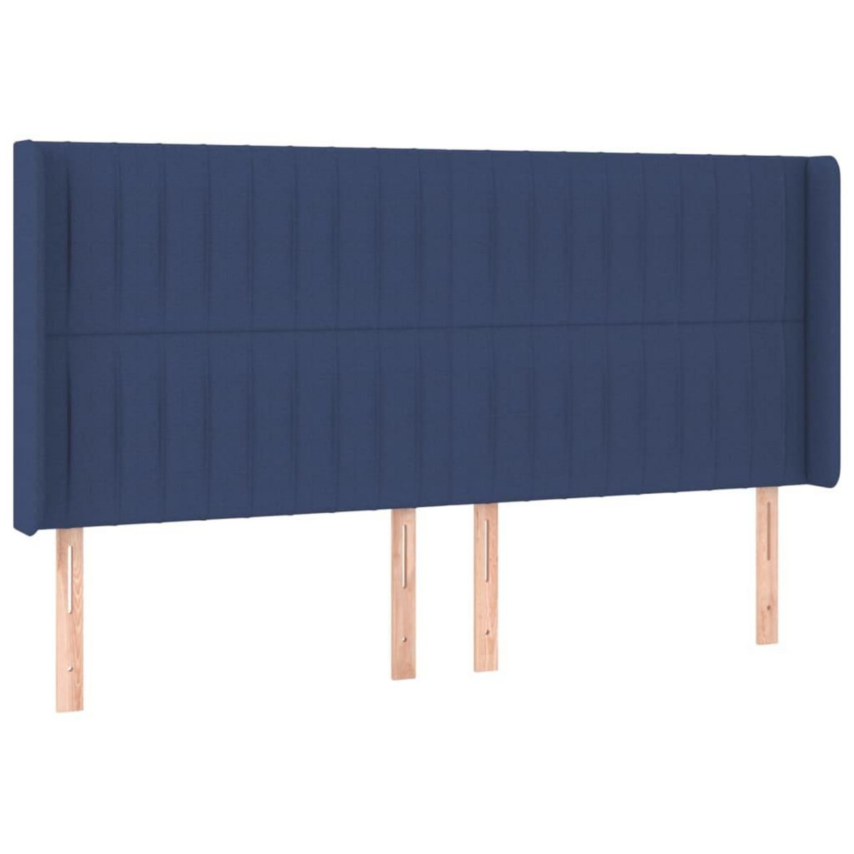 VIDAXL Tete de lit avec oreilles Bleu 203x16x118/128 cm Tissu