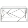 Voir la diapositive 3 : VIDAXL Table basse argente acier inoxydable et verre trempe
