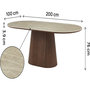 Voir la diapositive 3 : Habitat et Jardin Table à manger ovale en pierre et bois  Portofino  - 8 places - Travertin et marron