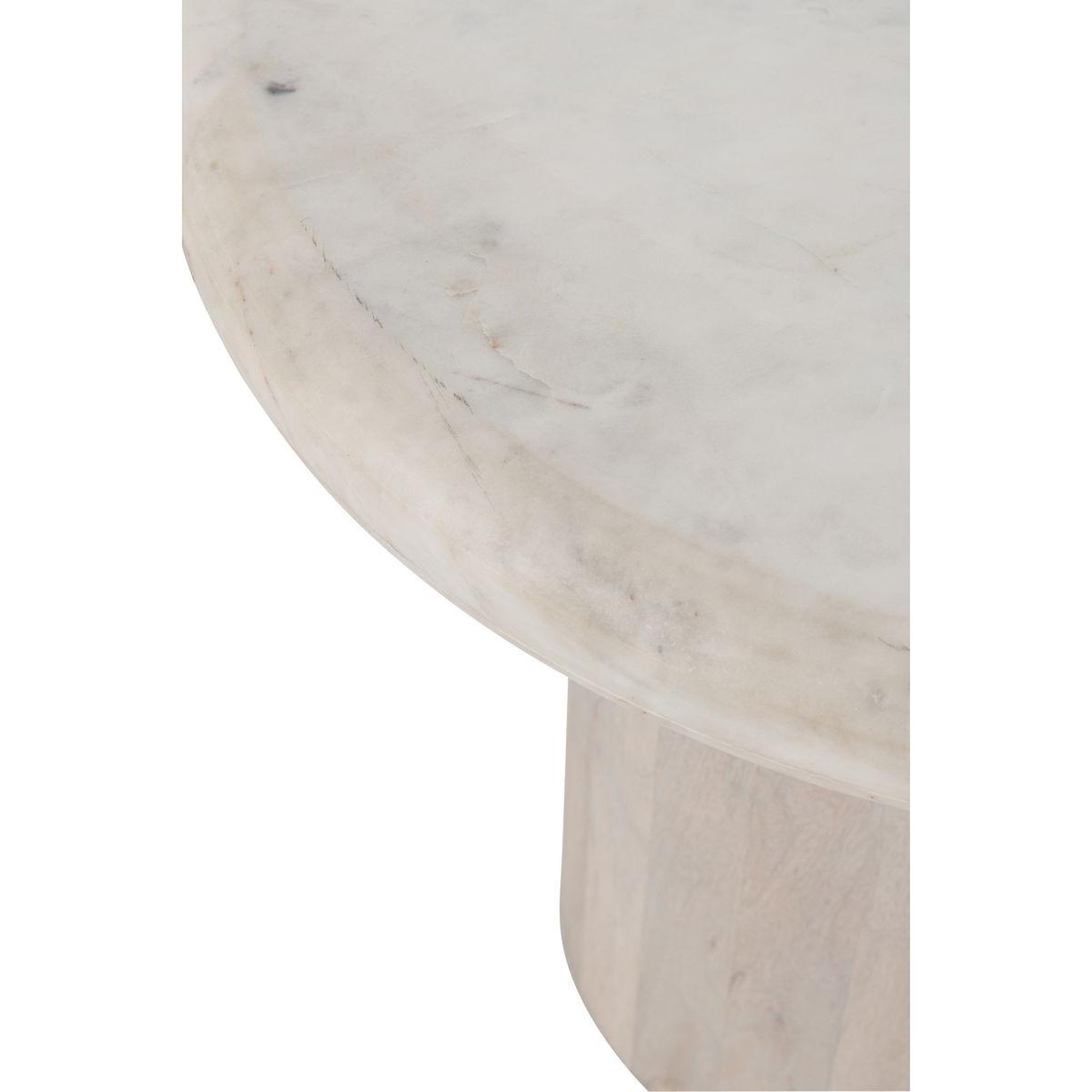 Voir la diapositive 3 : J-LINE Table d'appoint en marbre  noor  46cm blanc cassé