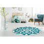 Voir la diapositive 1 : Paris Prix Tapis Rond à Poils Courts  Esperanto IX  Turquoise