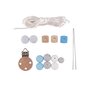 Rayher Kit DIY - Attache-tétine en bois et en perles de silicone Bleu