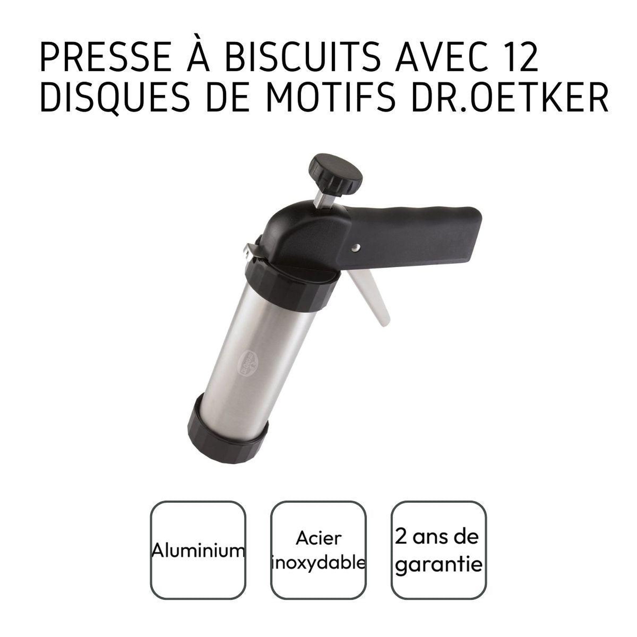 Voir la diapositive 4 : DR.OETKER Presse-biscuit et 12 disques de motifs dr.oetker baker edition