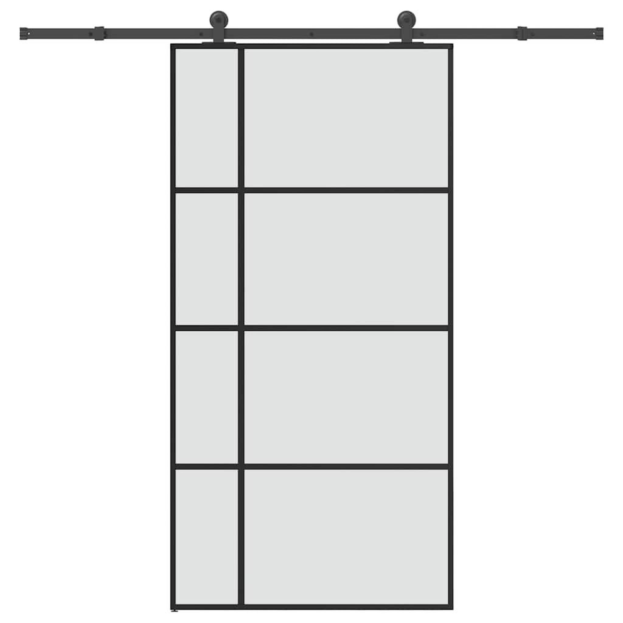 VIDAXL Porte coulissante et kit de quincaillerie 102,5x205cm Verre ESG