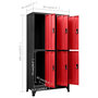 Voir la diapositive 6 : VIDAXL Armoire a casiers Anthracite et rouge 90x45x180 cm Acier