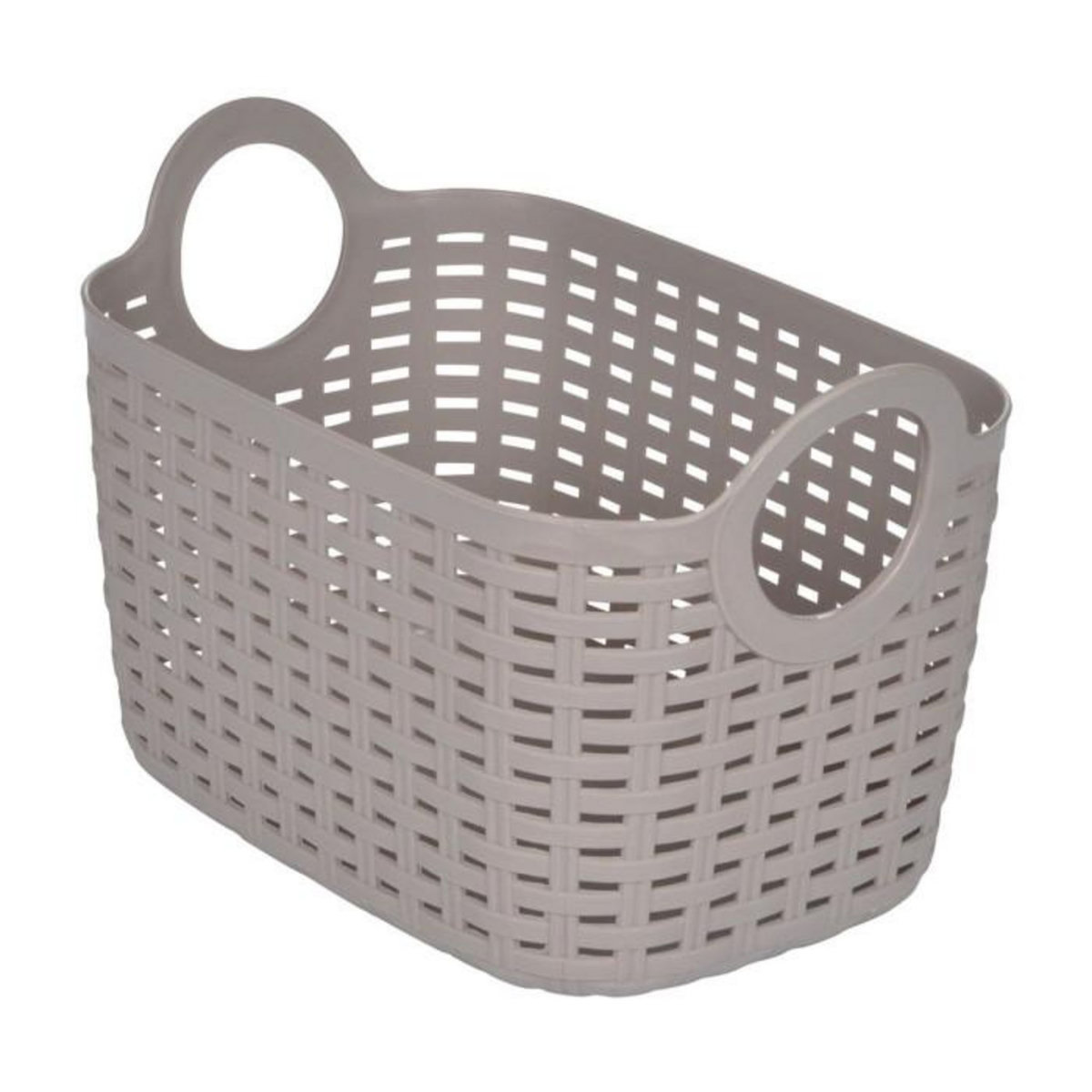 Paris Prix Panier à Linge Arrondi  Tressé  6L Taupe