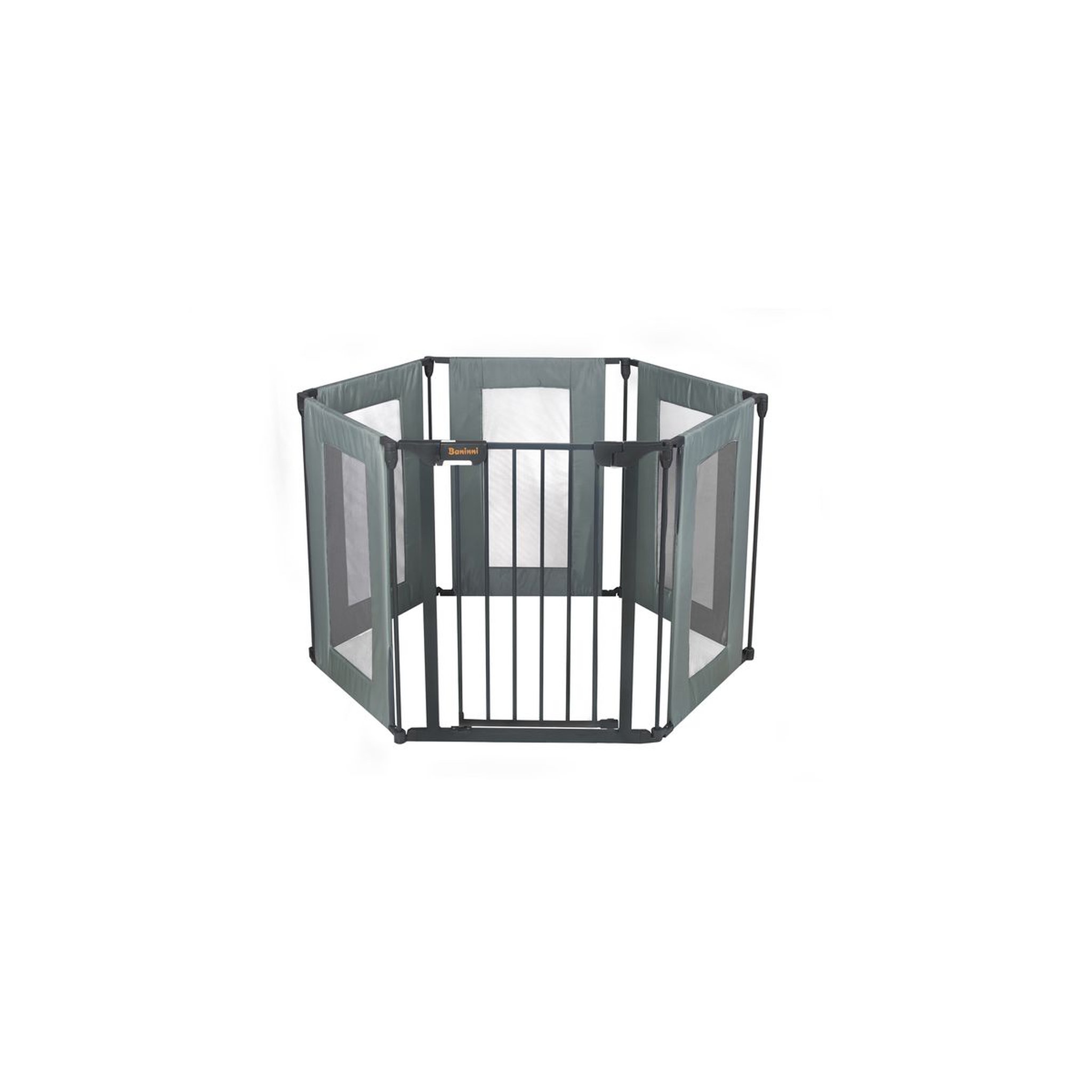 Voir la diapositive 1 : BANINNI Barrière de sécurité & parc Renzo Gris - 4-In-1