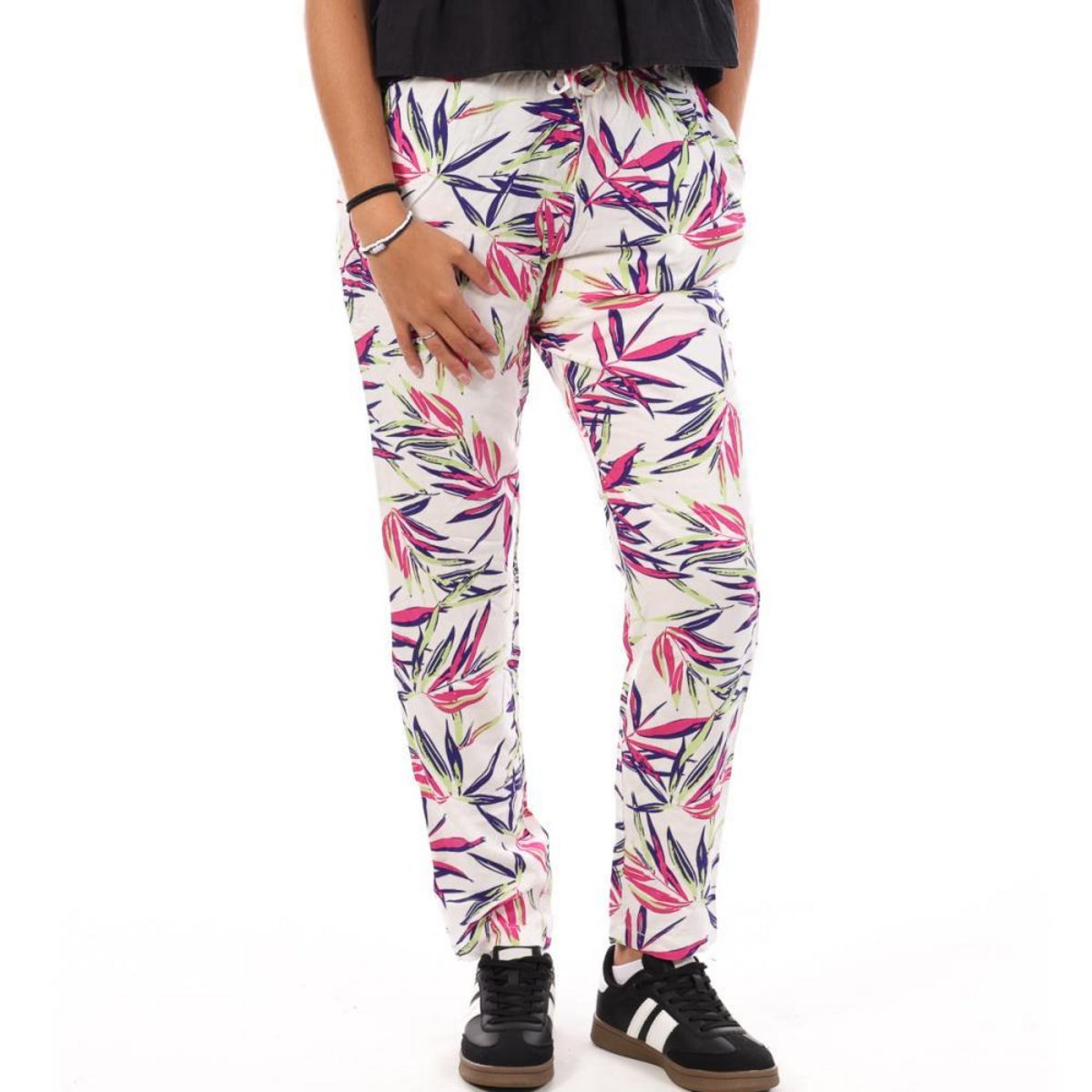 Only Pantalon /Rose/Vert à Motifs Femme Only