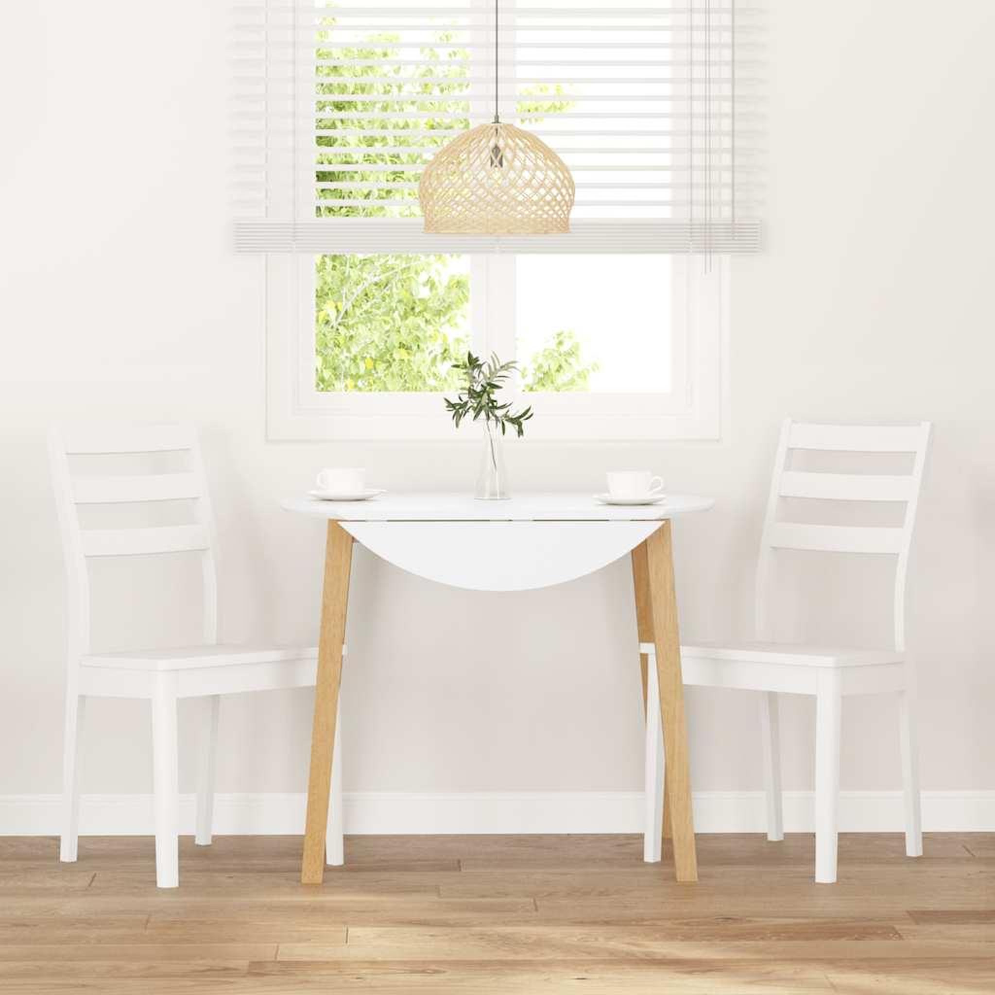 Voir la diapositive 3 : VIDAXL Chaises a manger 2 pcs blanc bois massif caoutchouc