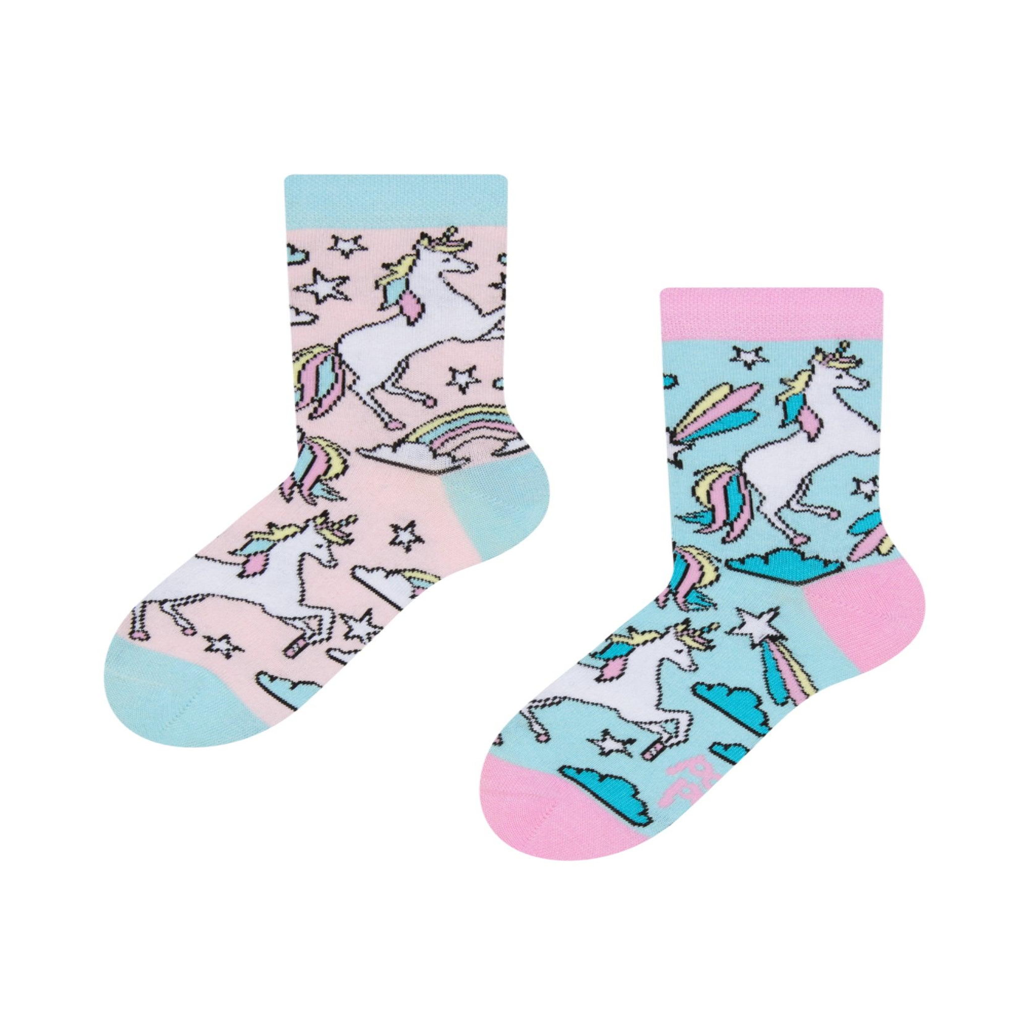 DEDOLES Chaussettes enfants licornes arc-en-ciel. Coloris disponibles : Multicolore