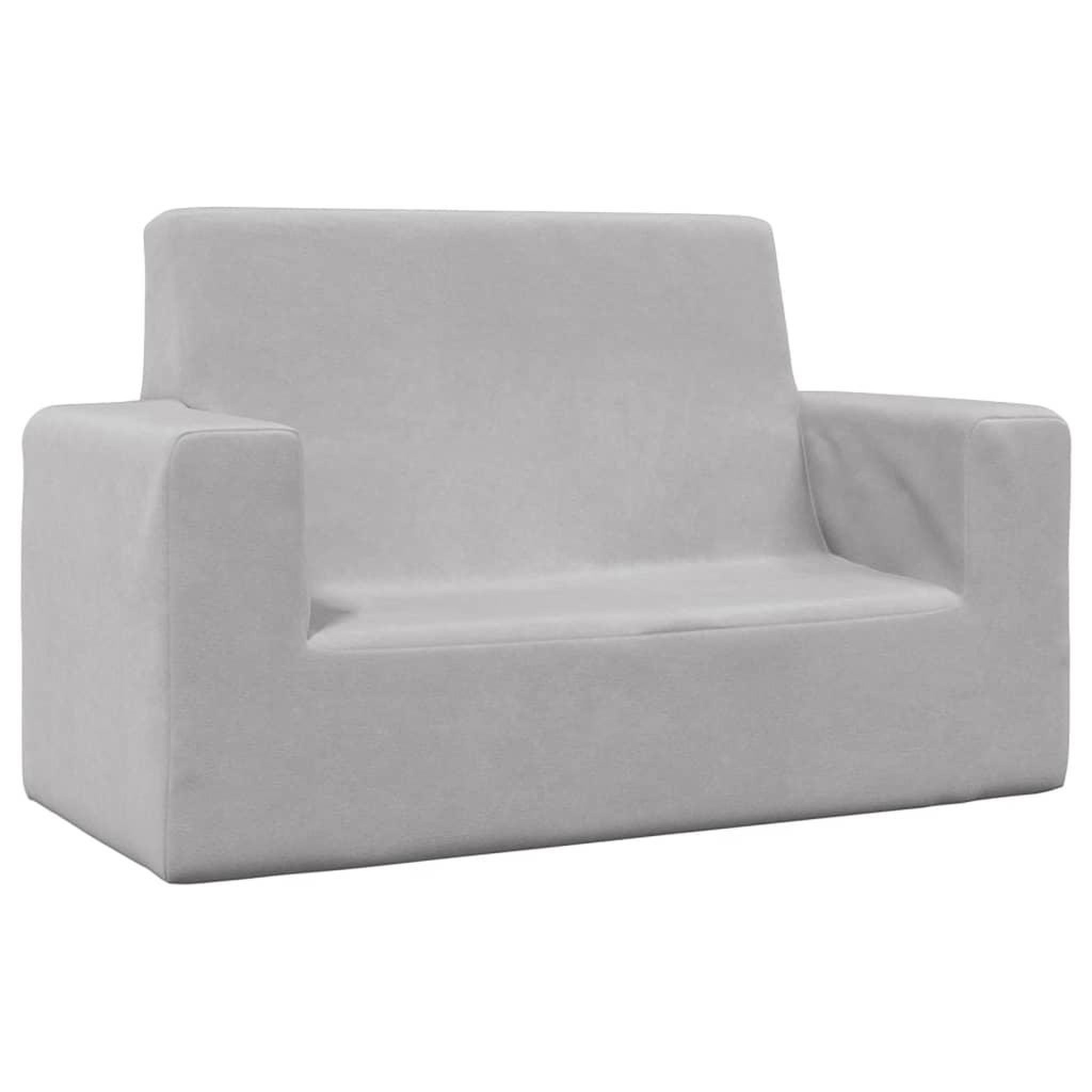 Voir la diapositive 2 : VIDAXL Canape pour enfants a 2 places Gris clair Peluche douce