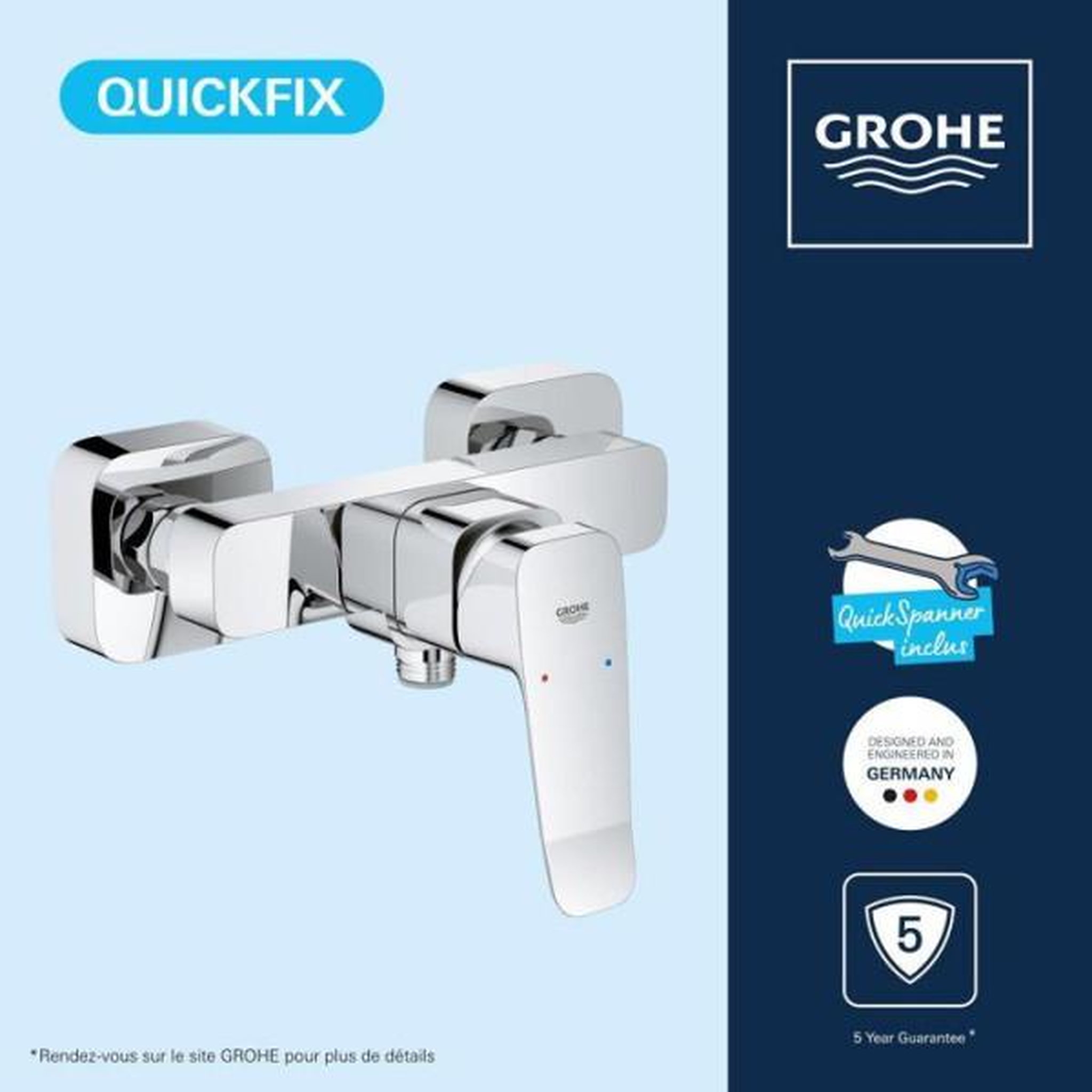 Voir la diapositive 4 : Grohe Mitigeur de douche - grohe dice - chrome