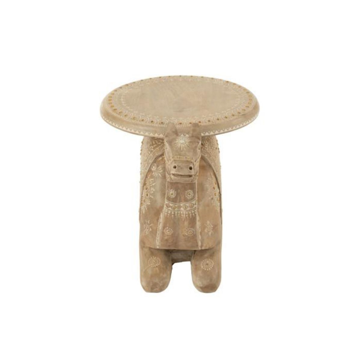 Paris Prix Table d'Appoint Chameau en Bois  Perle du Sahara  58cm Naturel