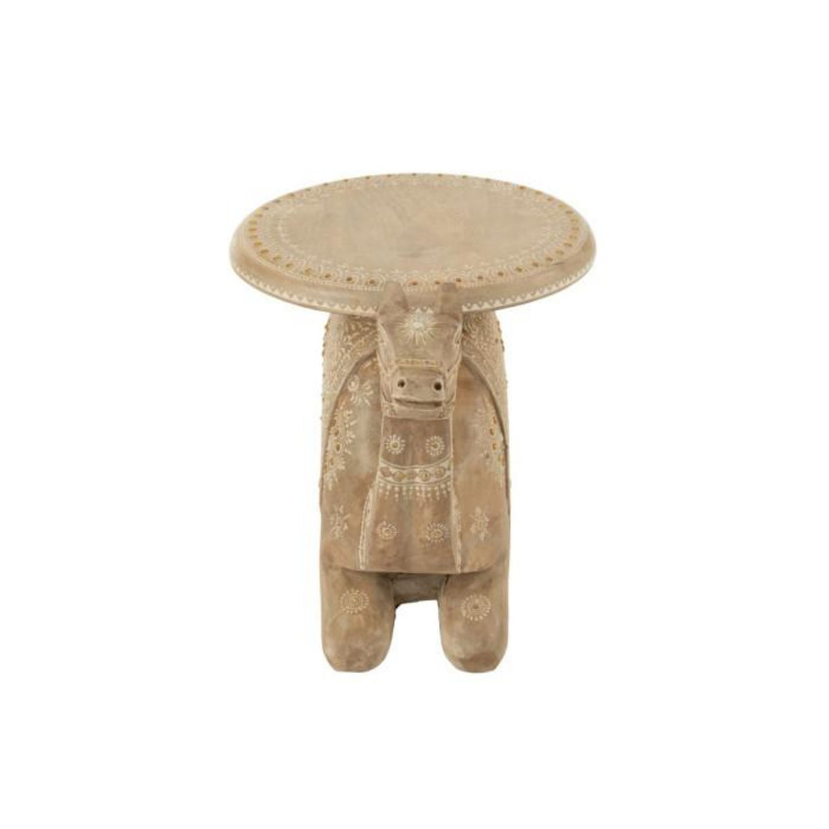 Paris Prix Table d'Appoint Chameau en Bois  Perle du Sahara  58cm Naturel