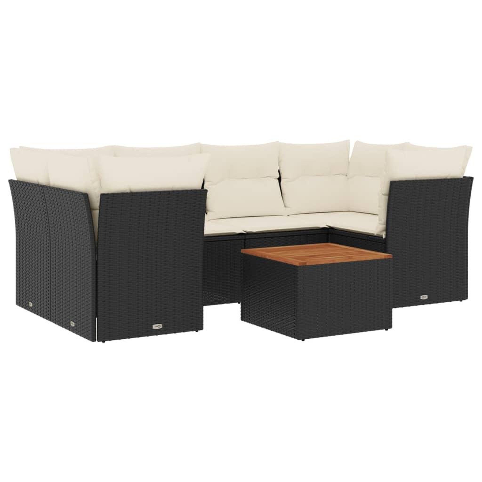 Voir la diapositive 2 : VIDAXL Salon de jardin 7 pcs avec coussins noir resine tressee