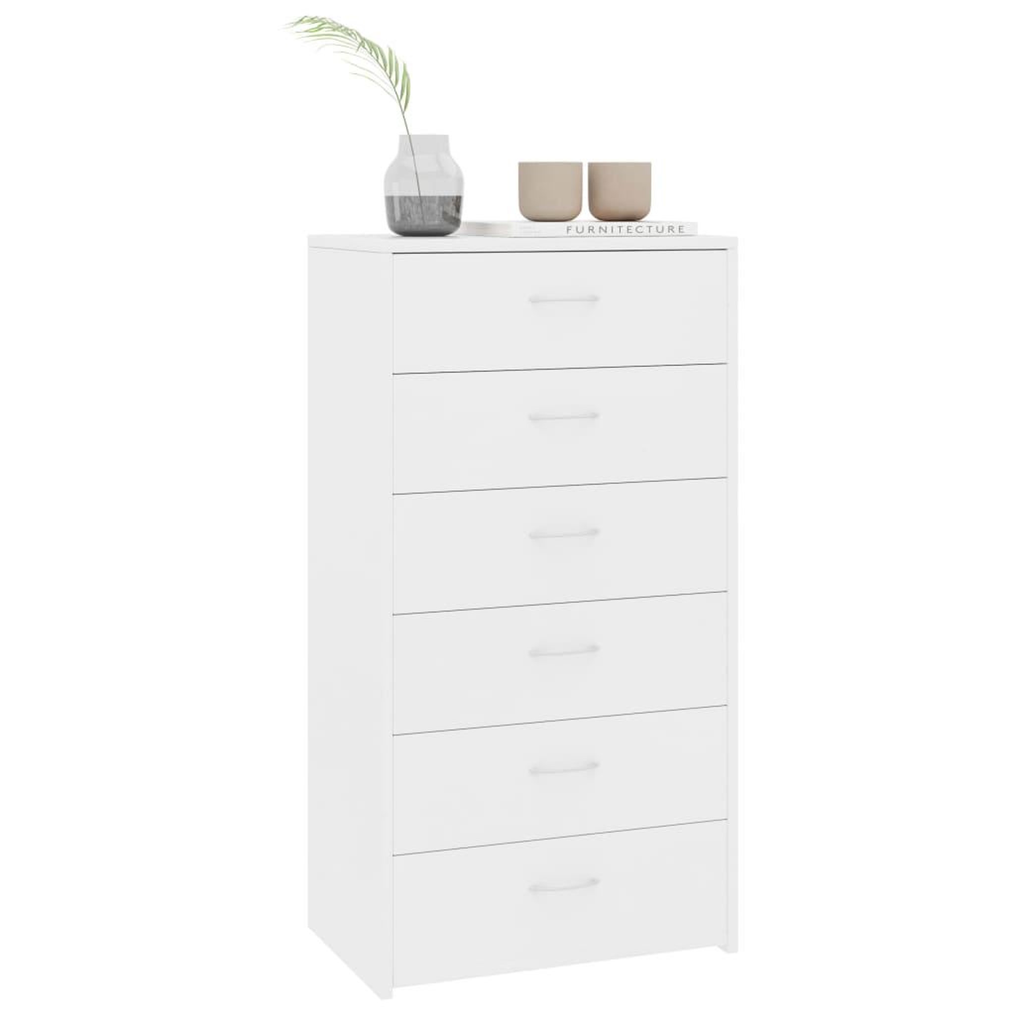 Voir la diapositive 3 : VIDAXL Buffet avec 6 tiroirs Blanc 50x34x96 cm Bois d'ingenierie