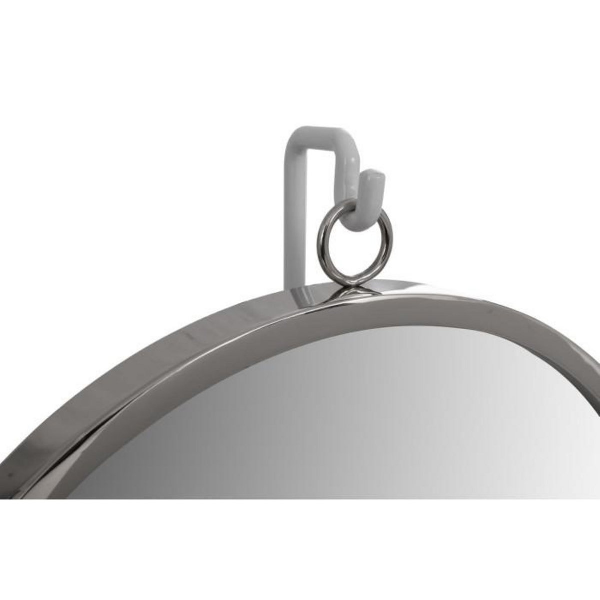 Paris Prix Miroir à Poser Rond  Eleganca  75cm Blanc & Argent