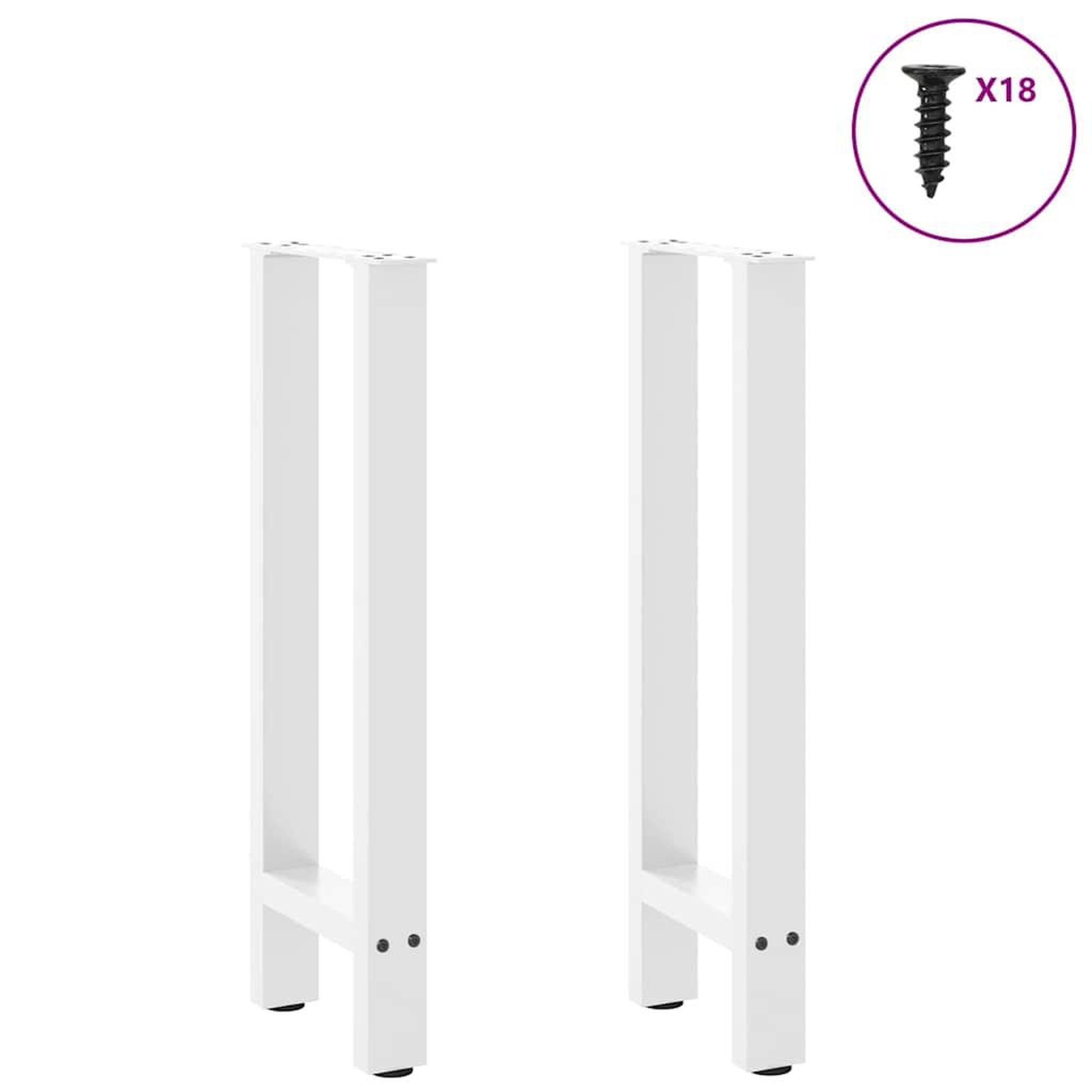 Voir la diapositive 3 : VIDAXL Pieds de table basse blanc 2 pcs 28x(72-73) cm acier