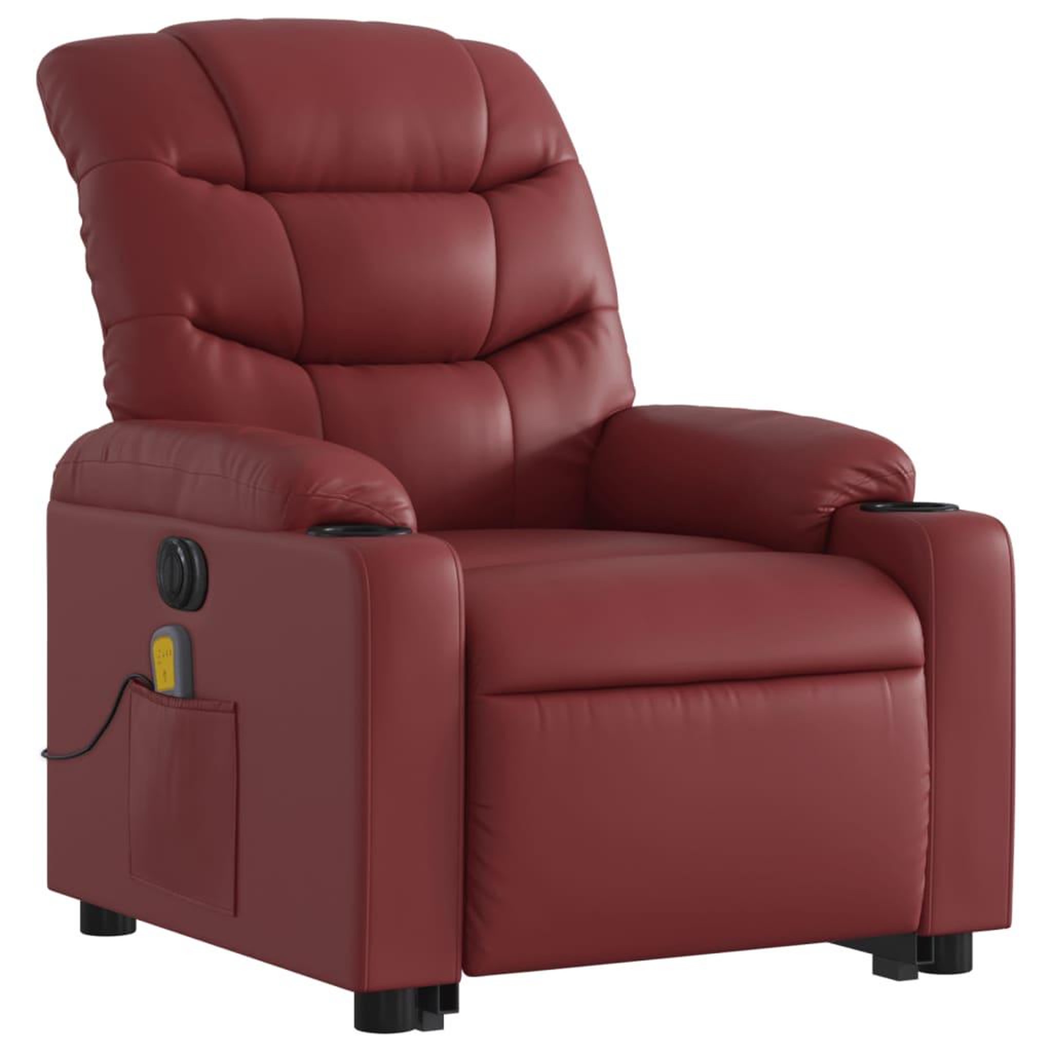 Voir la diapositive 4 : VIDAXL Fauteuil inclinable de massage electrique rouge bordeaux