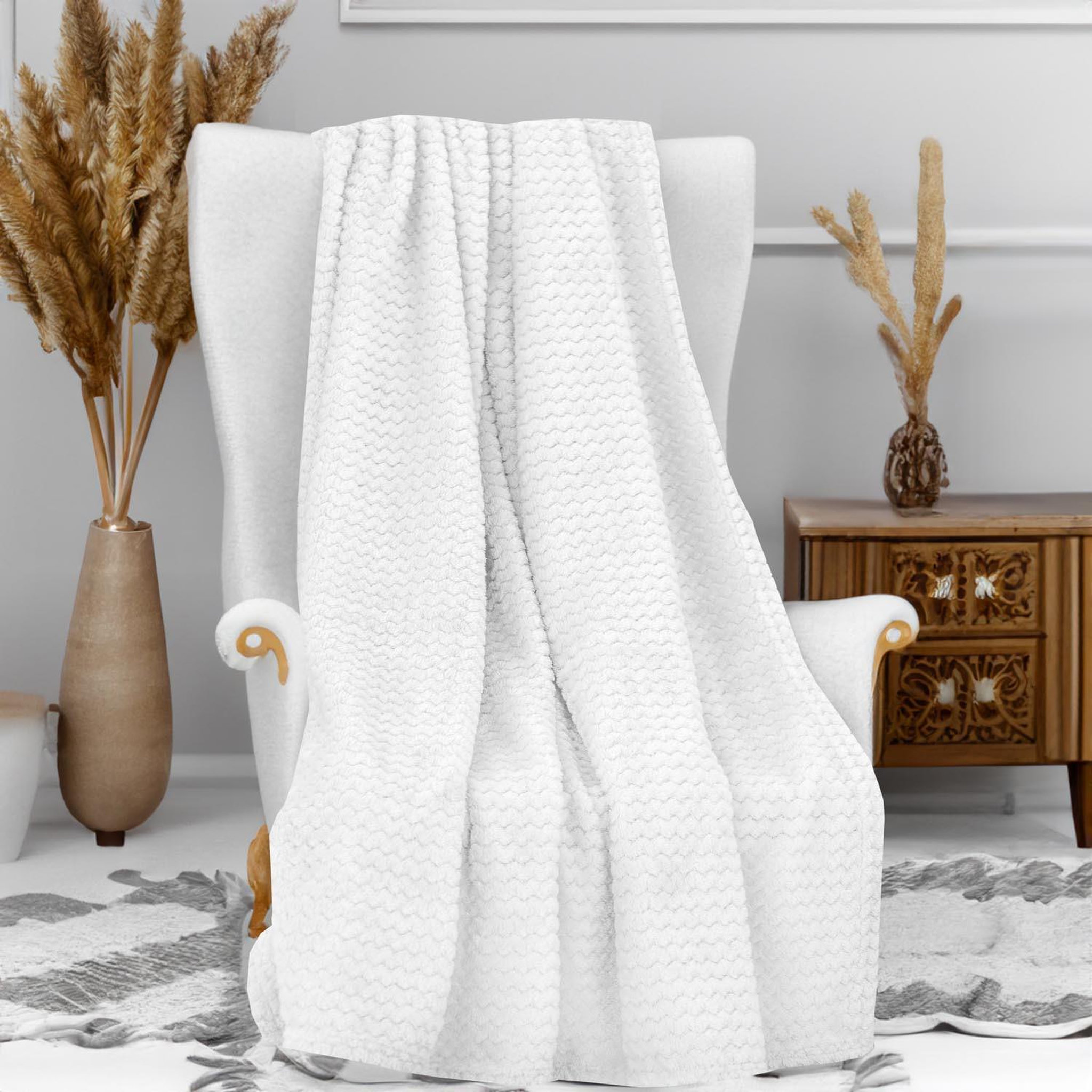 Voir la diapositive 2 : SOLEIL D'OCRE Couverture, plaid microfibre cocooning, par soleil d'ocre