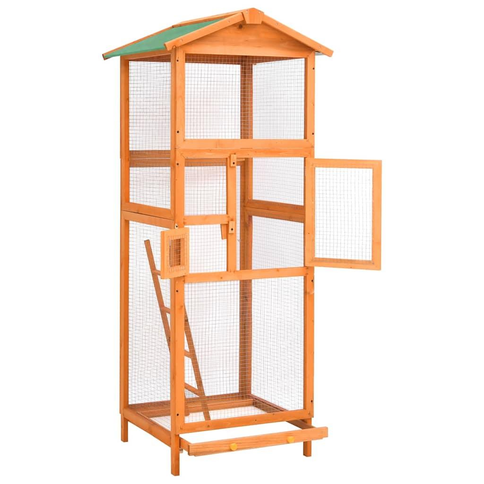 Voir la diapositive 2 : VIDAXL Cage a oiseaux 68x62x166 cm bois de sapin massif