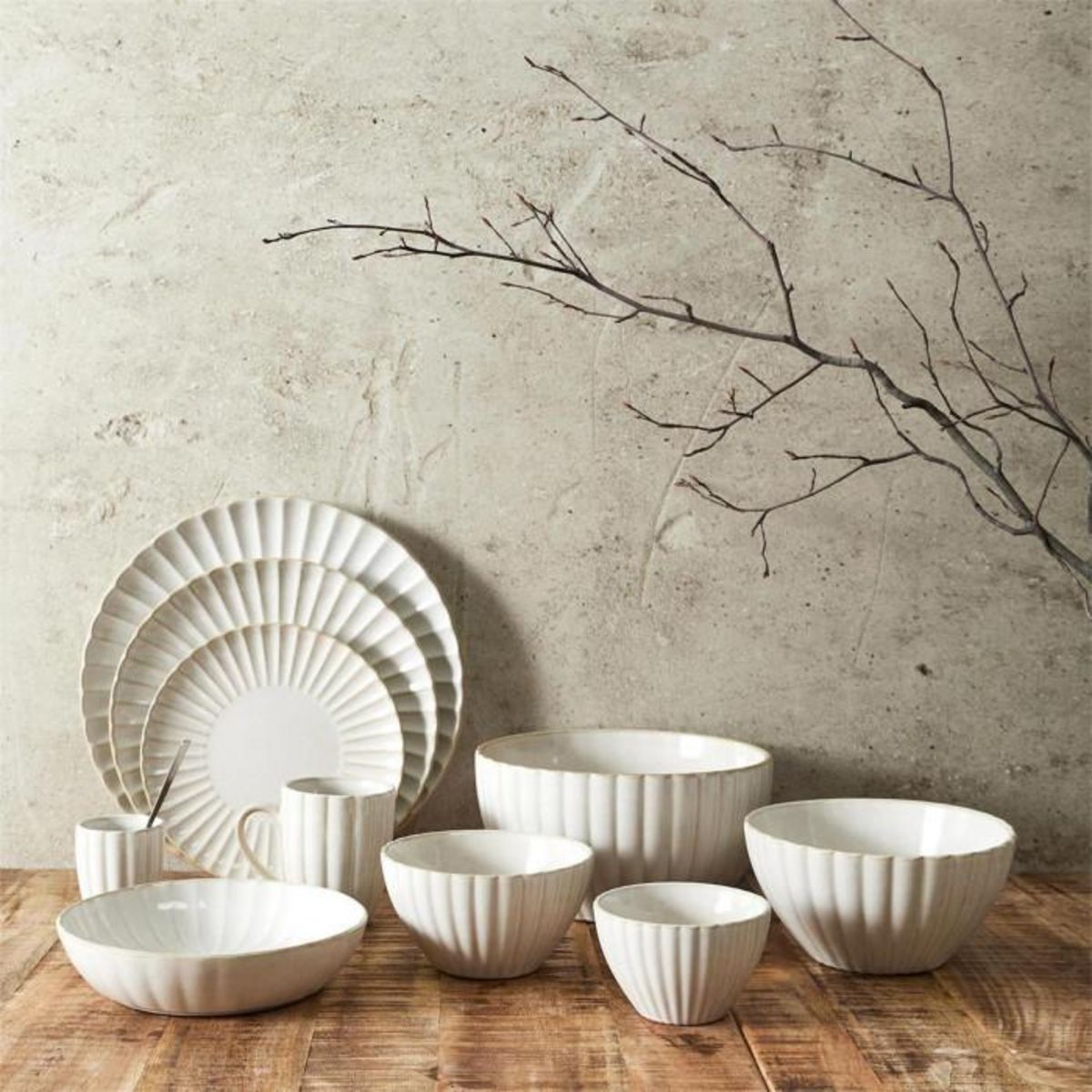 Paris Prix Lot de 6 Mugs en Céramique  Vlora  30cl Beige