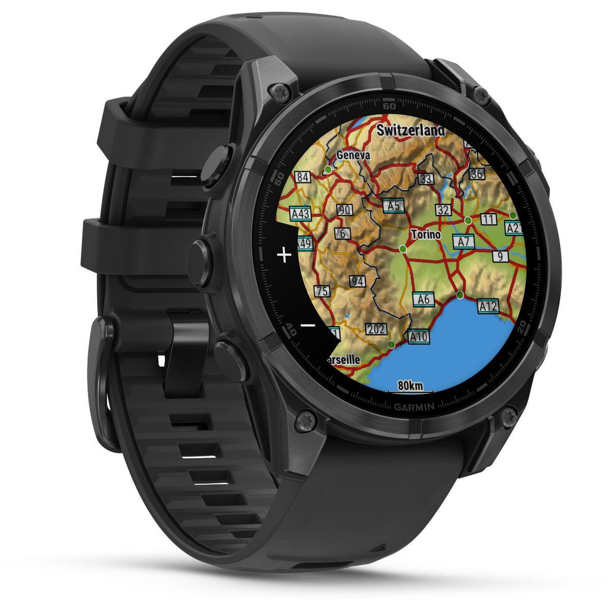 Voir la diapositive 3 : GARMIN Montre sport Fenix 8 47mm silver avec bracelet gris
