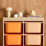 Voir la diapositive 5 : SWEEEK Meuble de rangement enfant 6 bacs de rangement en plastique orange pêche - Sora