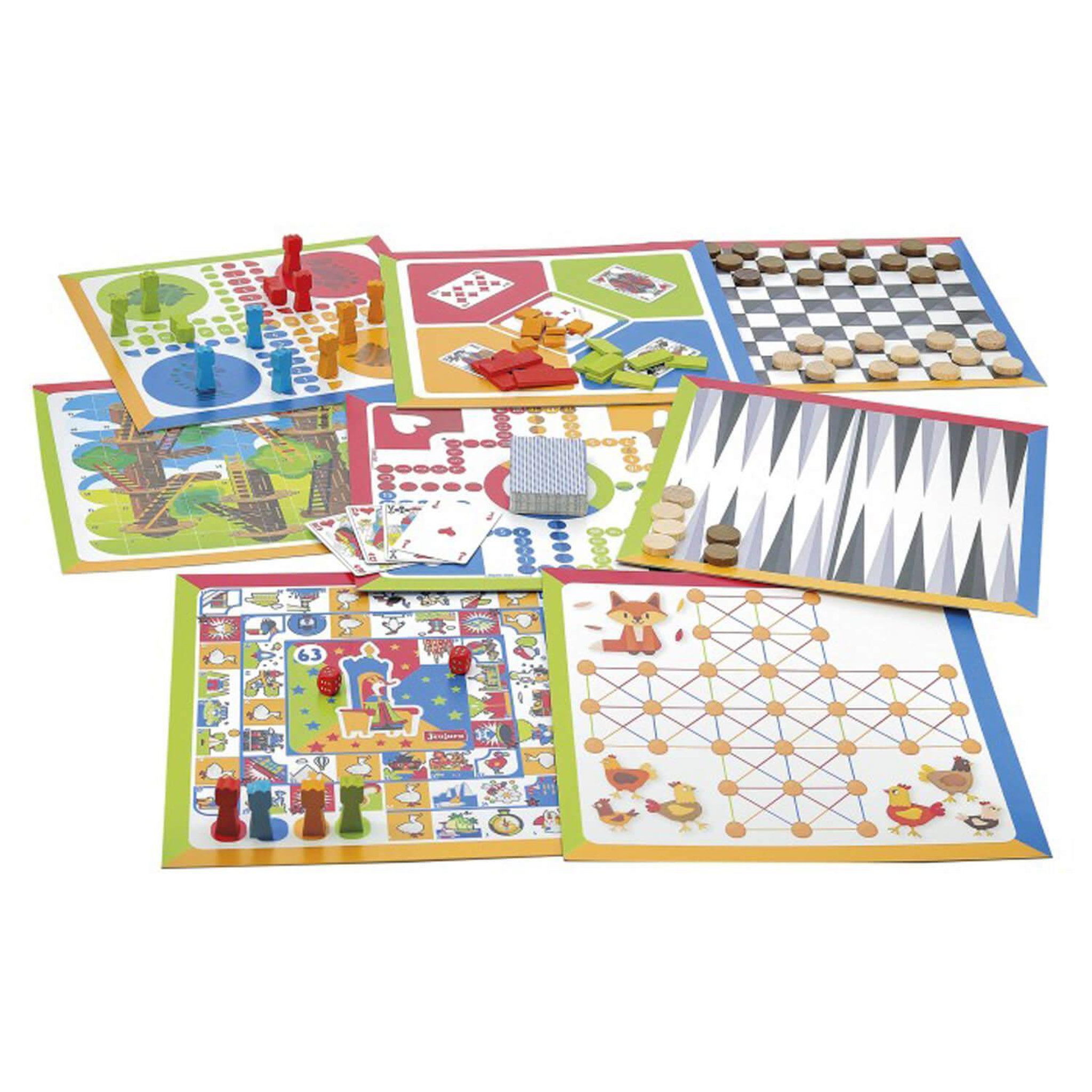 Voir la diapositive 2 : JeuJura Coffret Multijeux De Societe - Pions En Bois