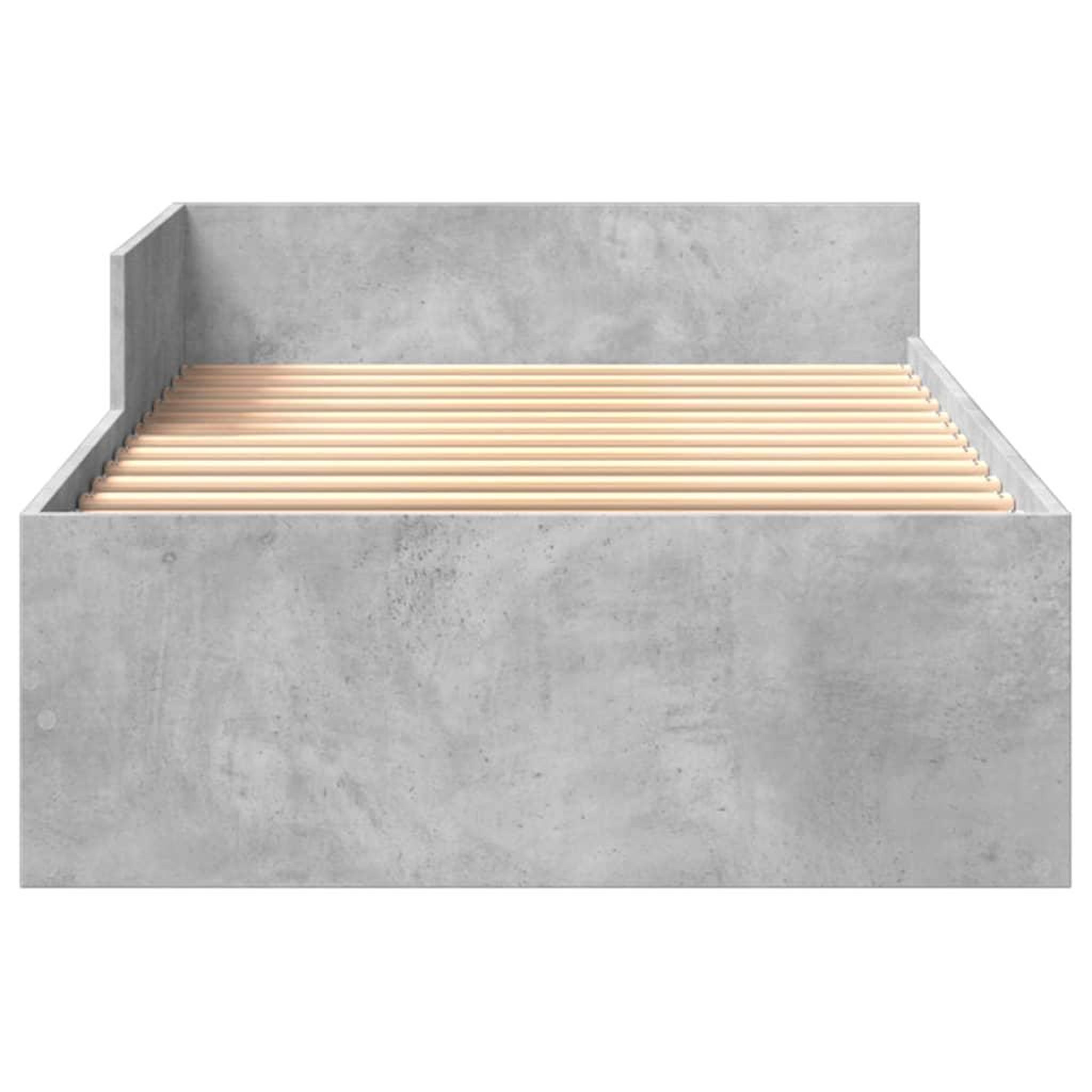 Voir la diapositive 5 : VIDAXL Cadre de lit sans matelas gris beton 90x190cm bois d'ingenierie