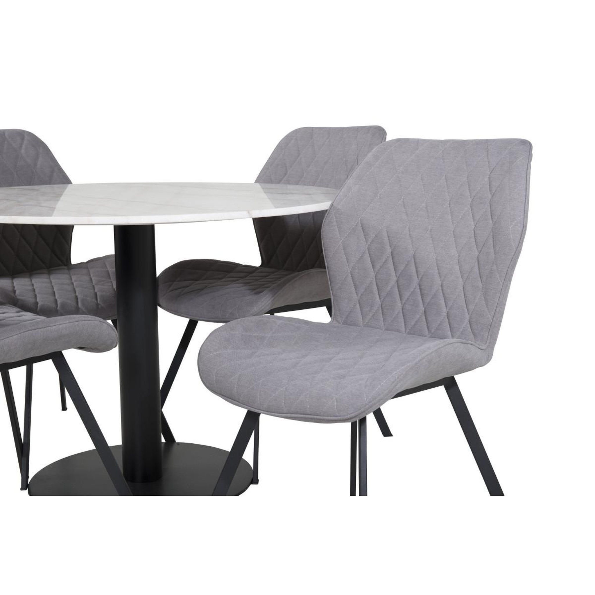Voir la diapositive 2 : Paris Prix Ensemble table à manger & 4 chaises  estelle & gemma  106cm blanc & gris
