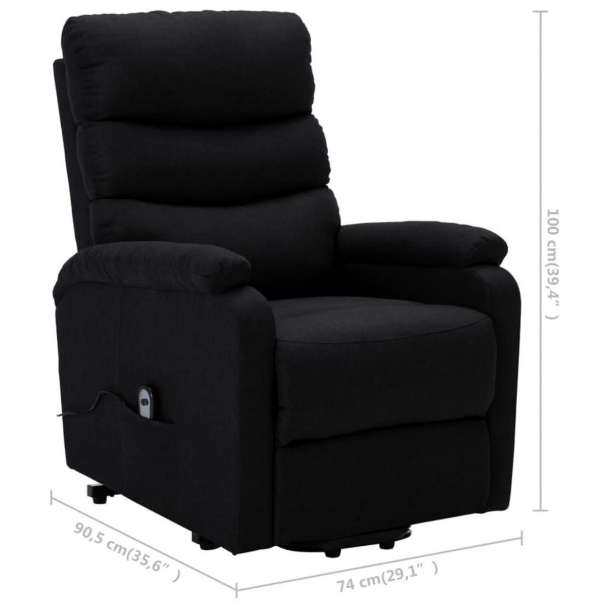 VIDAXL Fauteuil Noir Tissu