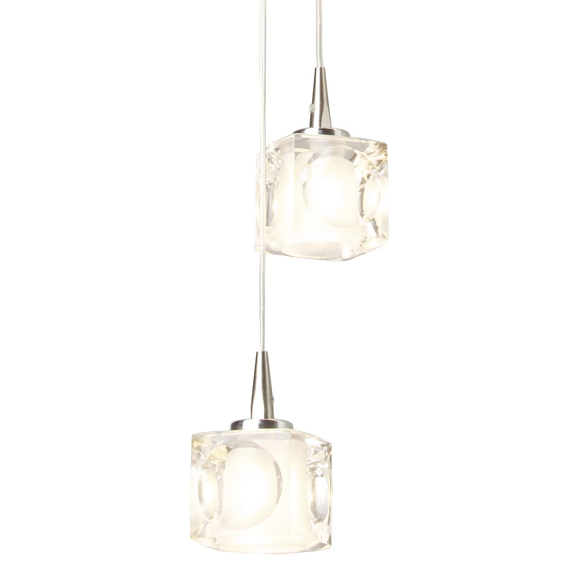 Lustre chrome et verre Julie