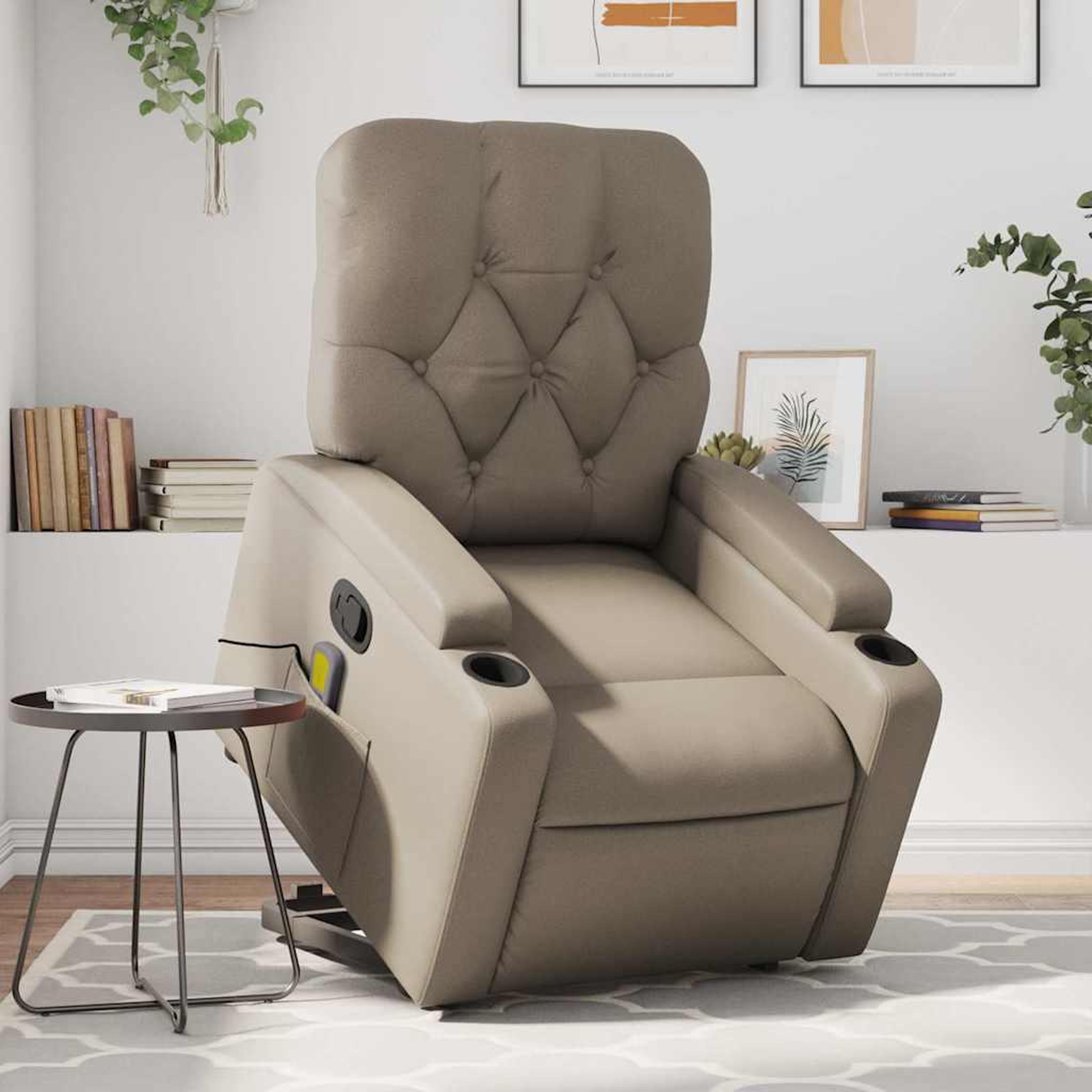 VIDAXL Fauteuil inclinable de massage Cappuccino Similicuir