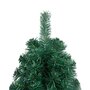 VIDAXL Demi-arbre de Noël artificiel pre-eclaire et boules vert 150 cm