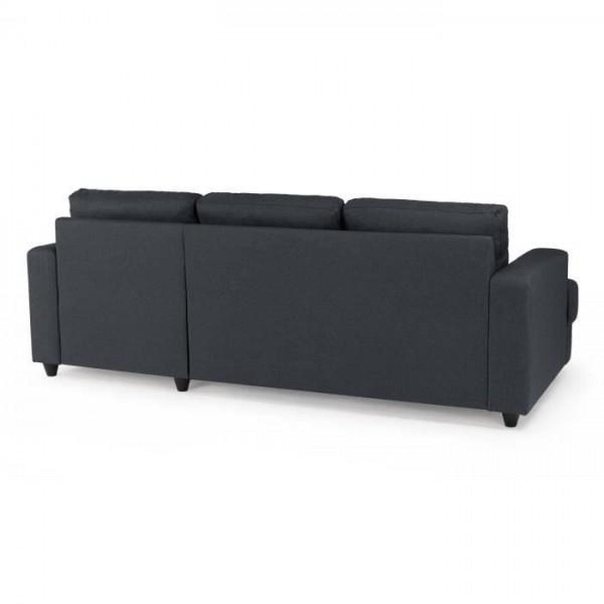 Voir la diapositive 5 : MARKET24 Canapé d'angle droit 4 places Paul - Tissu gris anthracite - L 215 x p 140 cm
