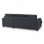 Voir la diapositive 5 : MARKET24 Canapé d'angle droit 4 places Paul - Tissu gris anthracite - L 215 x p 140 cm