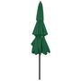 Voir la diapositive 4 : VIDAXL Parasol de jardin a 3 niveaux avec mat en aluminium vert 3 m