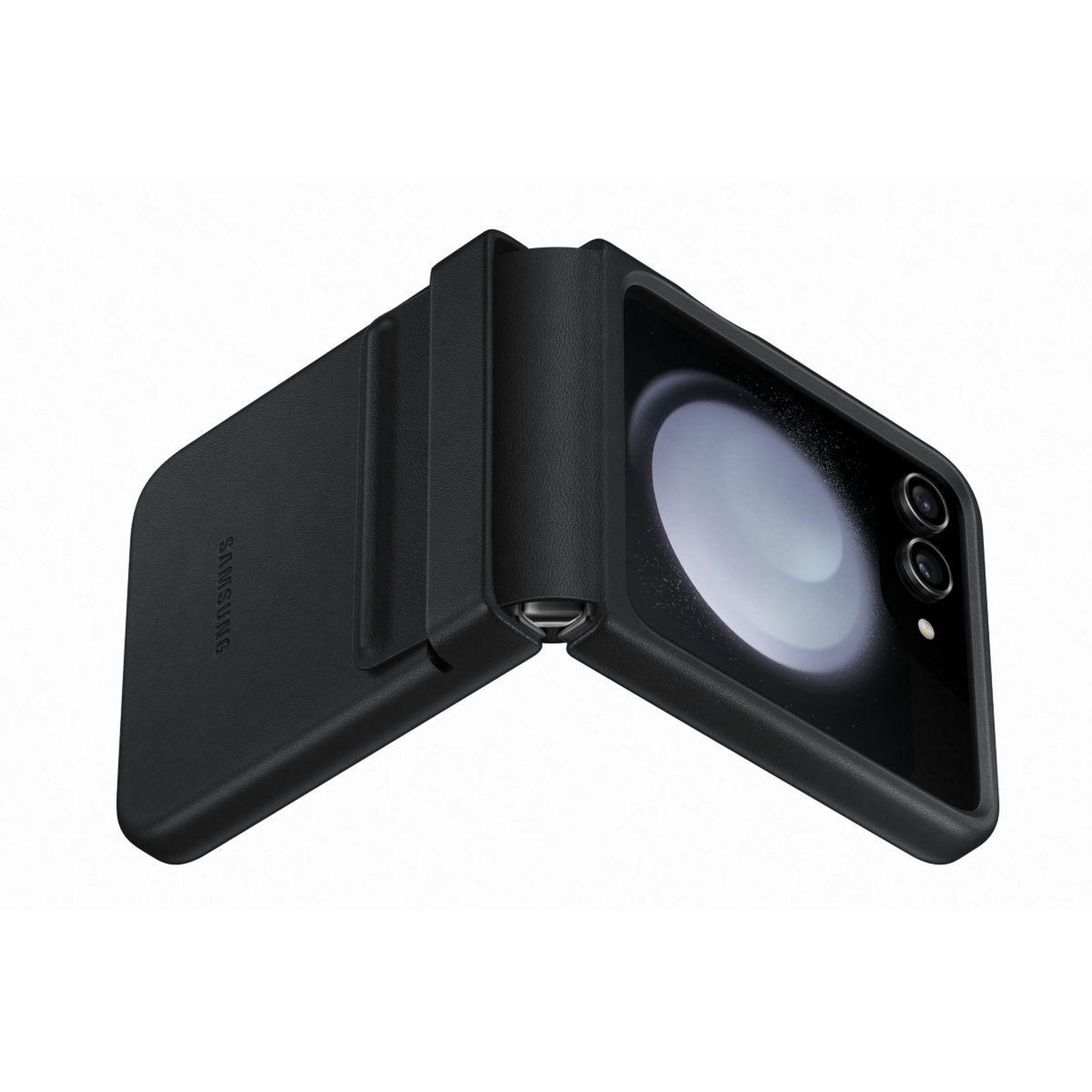 Voir la diapositive 4 : Samsung Coque z flip 5 simili cuir design noir