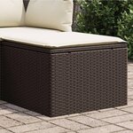 VIDAXL Tabouret de jardin avec coussin brun 55x55x37 cm resine tressee